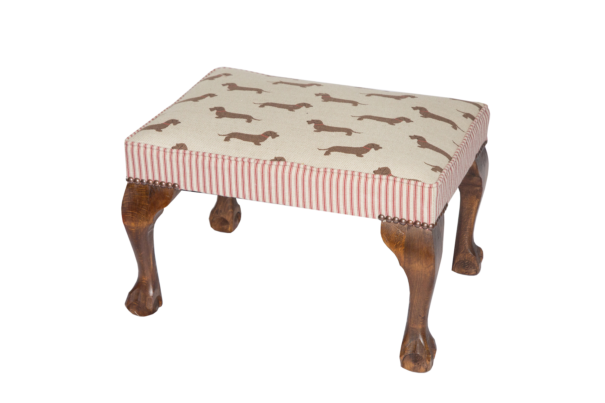 Doggy Footstool with Contrast Ticking