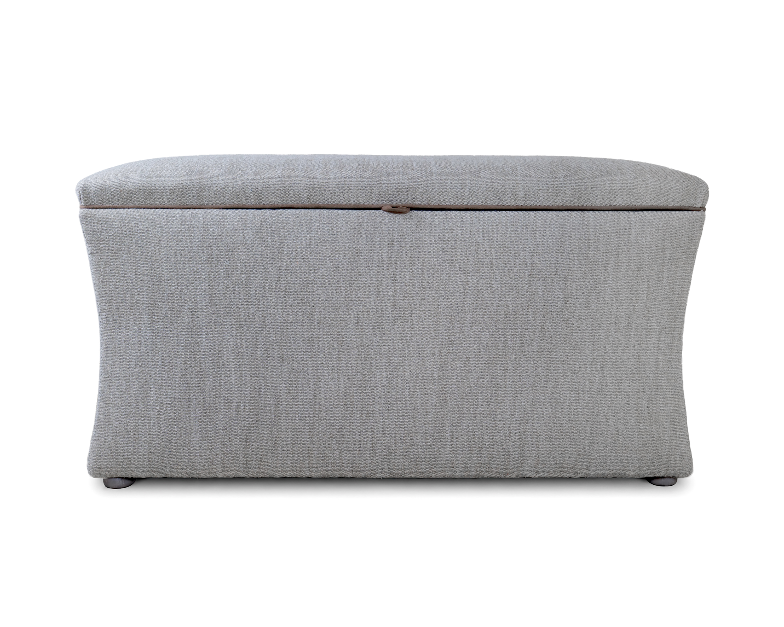 Subtly Waisted Blanket Box, Co-Ordinating Piping Under Lid, Brass Stays and Limed Oak Bun Feet