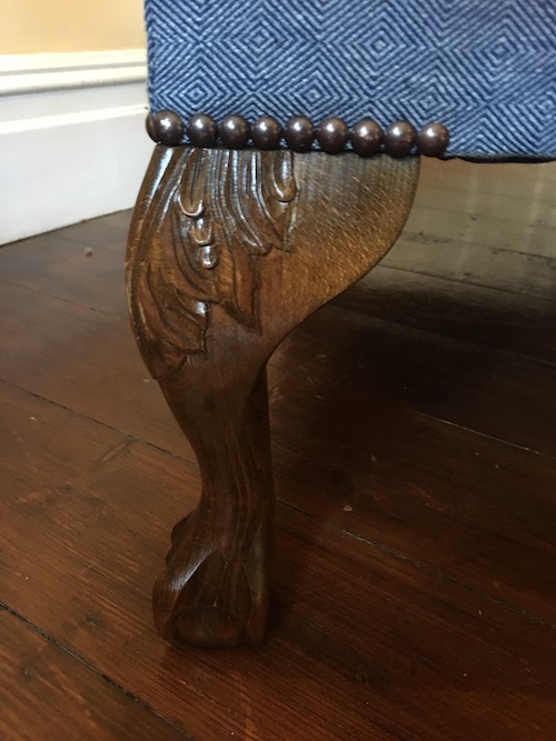 Bespoke Footstool Co Hand Carved Close up