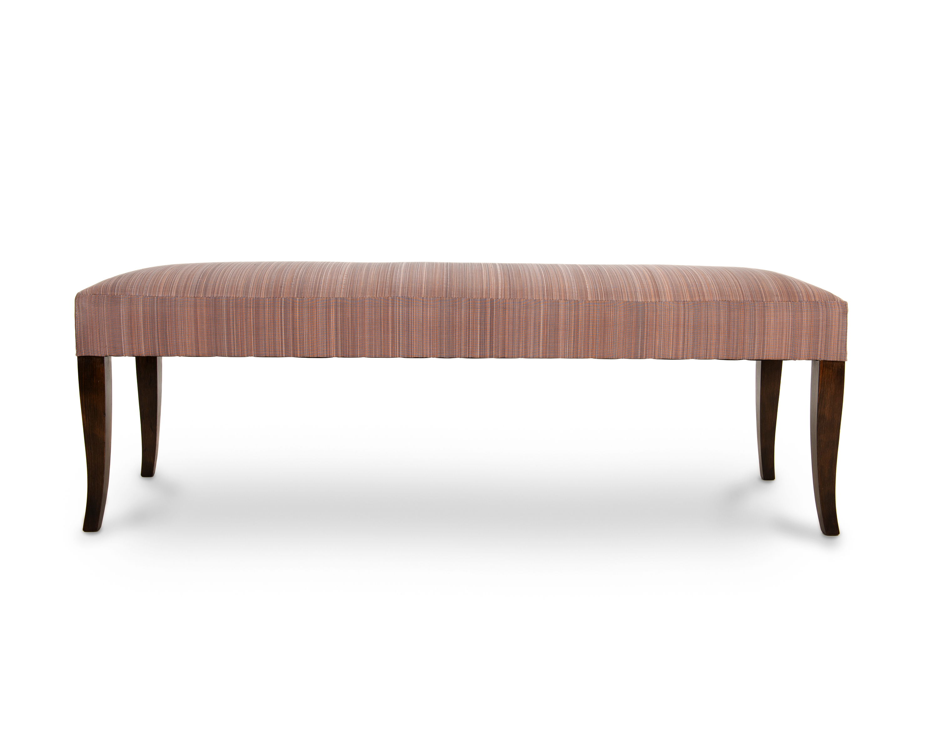 Fine Bench Stool in Traditional Horsehair Fabric and Kick Legs