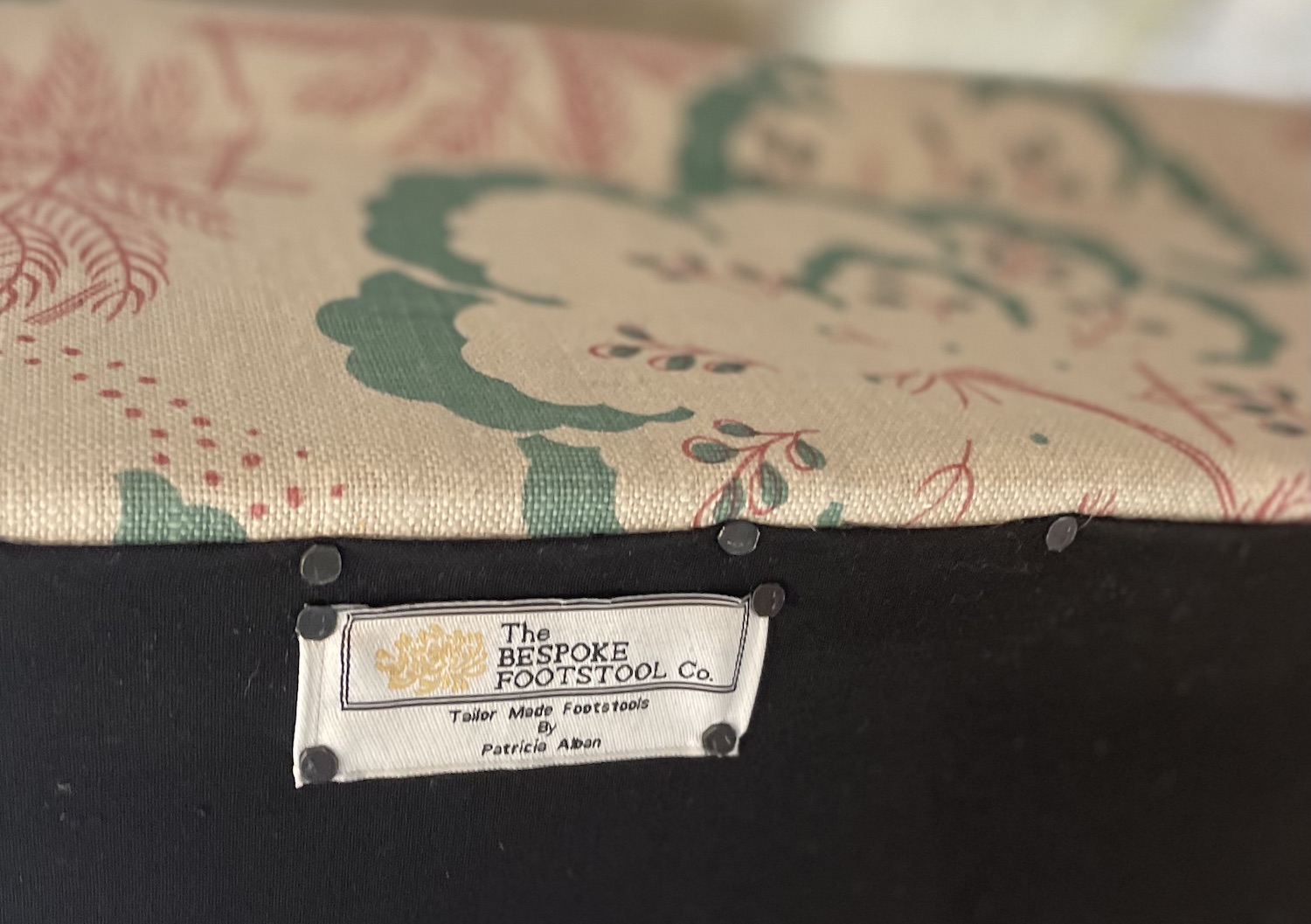 bespoke footstool co signature label