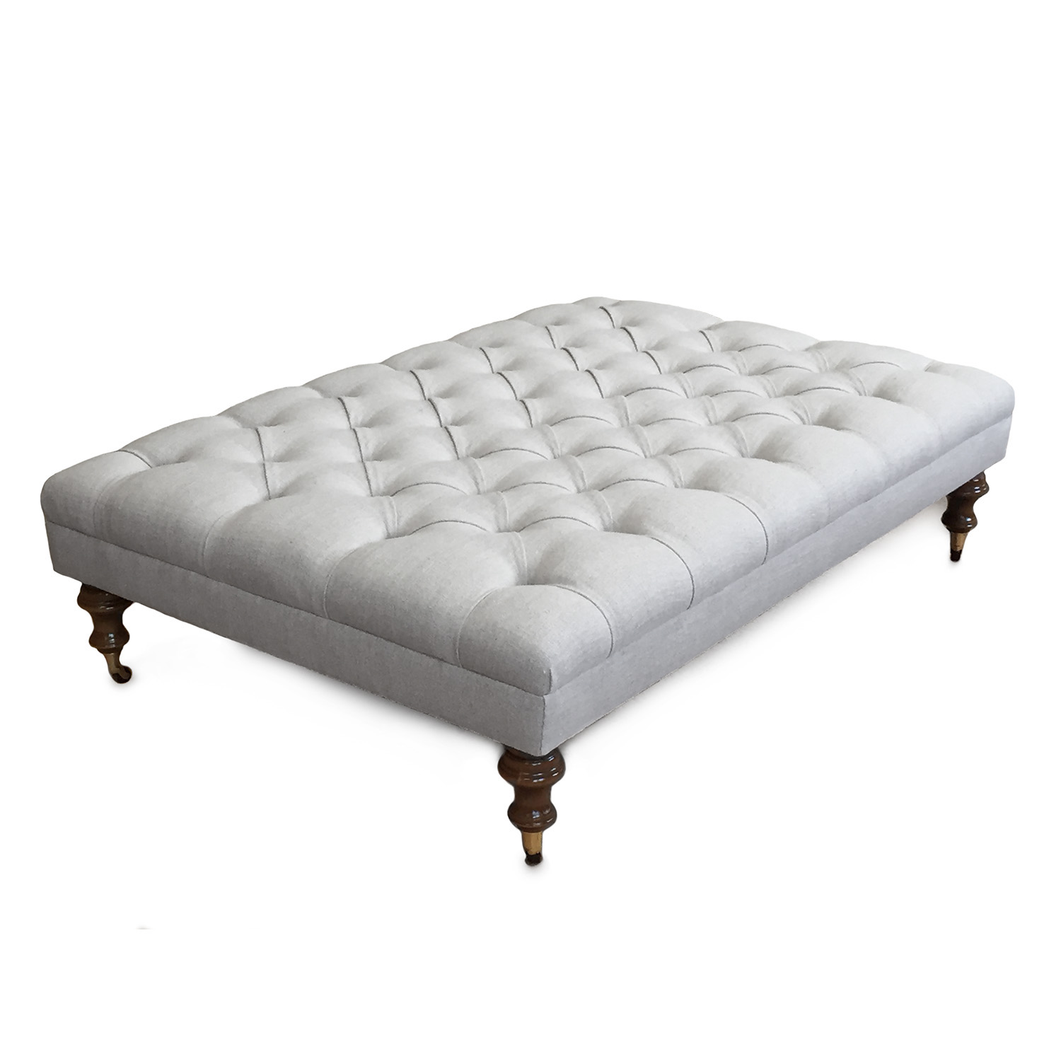 bespoke chair co deep buttoned white footstool