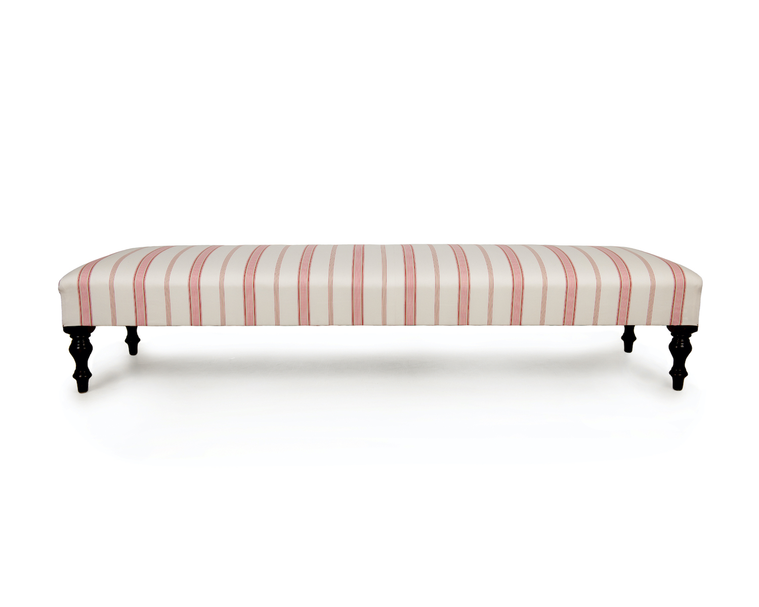 Long Bench Style Footstool with Turned Legs