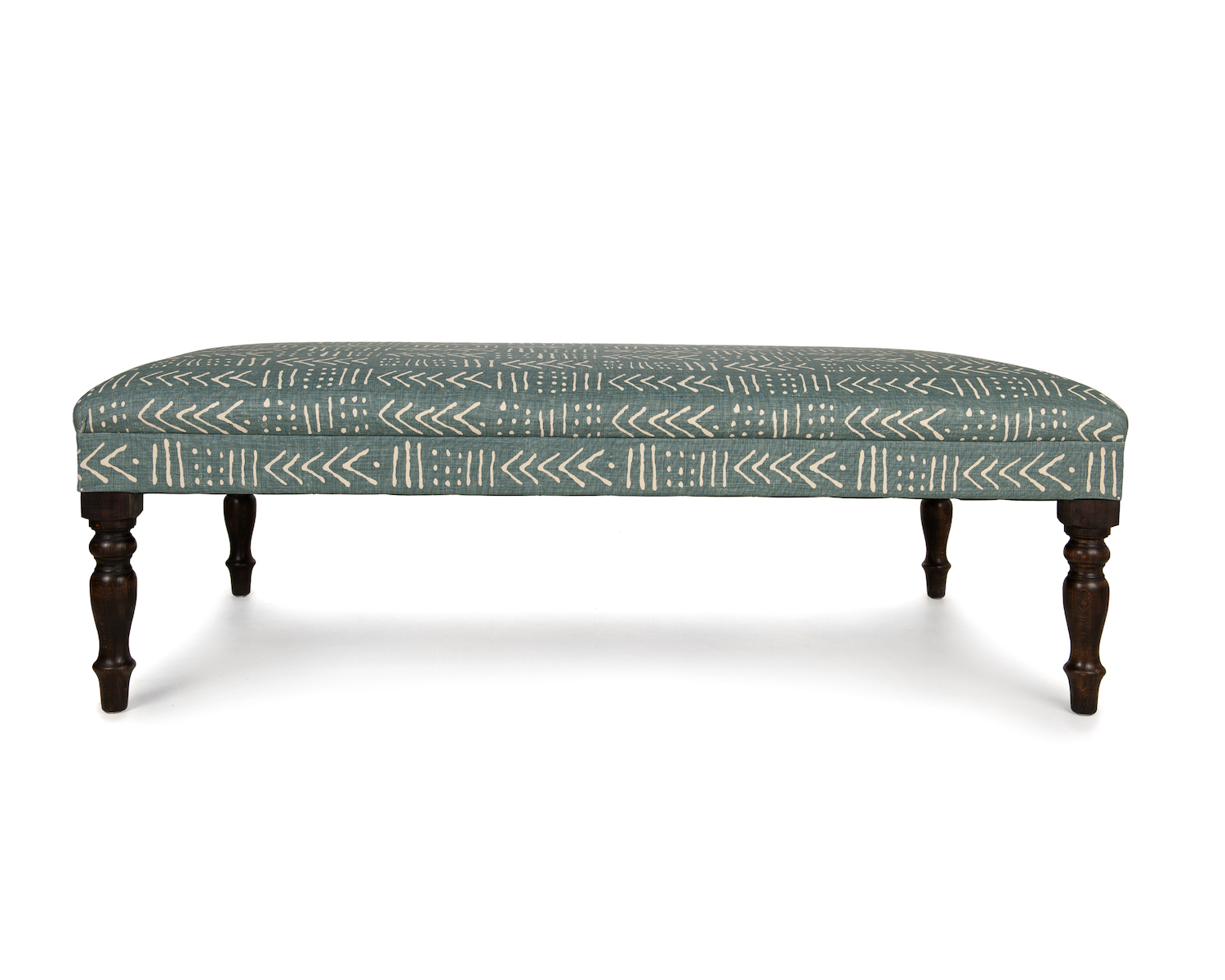 Narrow Roll Top Footstool with Running Border